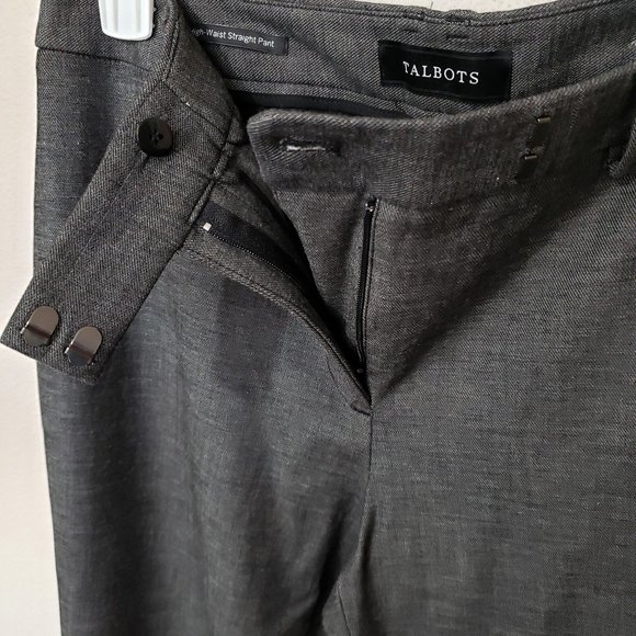 Talbots Size 4 High Waist Straight Leg Trousers Dark Gray - Picture 5 of 6
